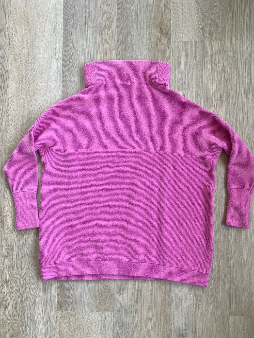 Free People Pink Oversized Ottoman Sweater Slouchy Mock Neck Cozy Boho Knit - Picture 6 of 9
